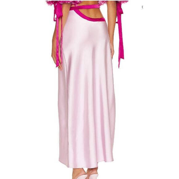 Autumn Maxi Skirt For Love & Lemons Pink Large Midi NWT - Picture 7 of 7